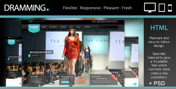 Dramming - Pleasant ecommerce site template.