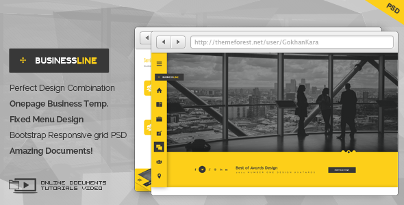BusinessLine - Onepage Business .PSD Theme