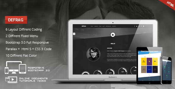 Defrag - One Page Personal - Portfolio HTML