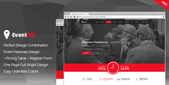 EventGo - Onepage Event Landing Page product preview