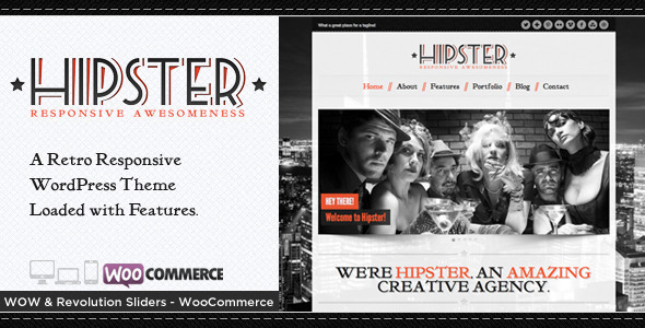 Hipster - Retro Responsive WordPress Theme product preview
