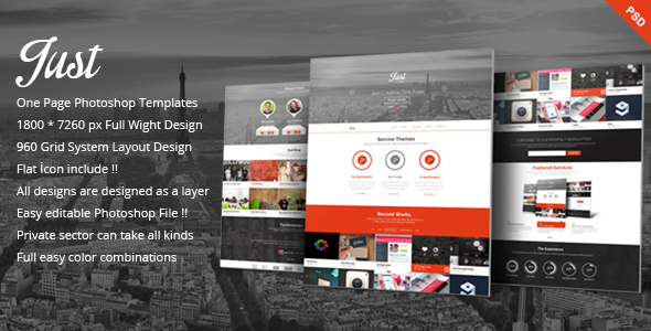 Just  - One Page Web Templates Design