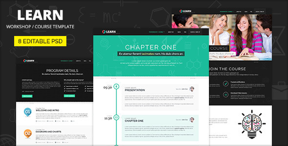 Learn - Courses and Educational PSD template