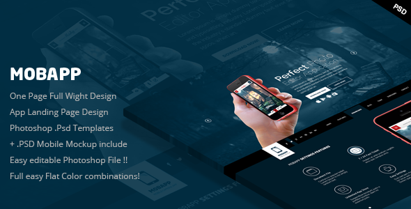 MobApp - One Page App Landing Page listing image