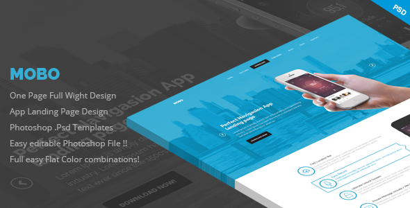 Mobo - One Page App Landing Page listing image