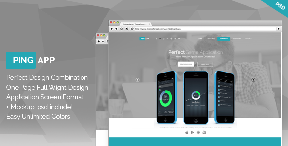Ping App - One Page App Landing Page listing image