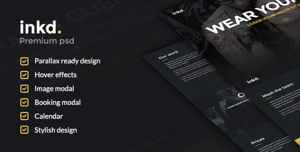 Product preview supplied for Inkd. Tattoo studio