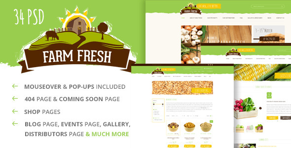 Preview image for Farm Fresh - Organic Products PSD Template
