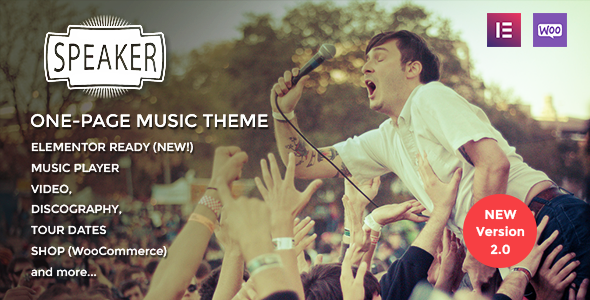 Speaker - One-Page Music Wordpress Theme listing image