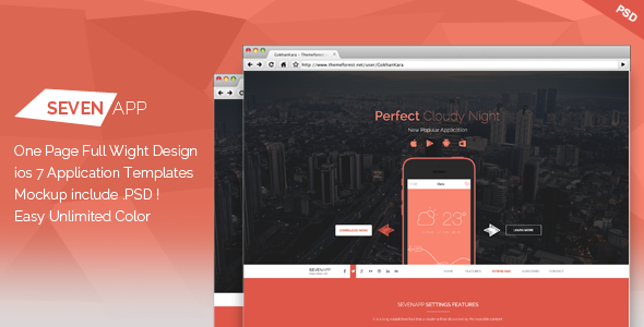 Seven App - One Page App Landing Page
