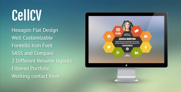 Product preview supplied for CellCV - Personal Portfolio & Resume Site
