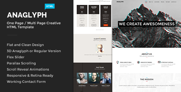 Anaglyph - One & Multi Page Creative Template product preview