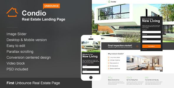 Preview image for Condio - Real Estate Landing Page for Unbounce