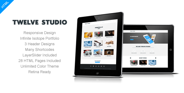 Product preview supplied for Twelve Studio - Responsive Multipurpose HTML Template