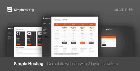 Simple Hosting - Modern PSD Template