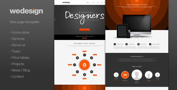 We Design - One page portfolio PSD Template