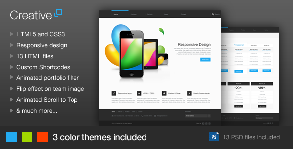 Creative - Responsive HTML Template listing image