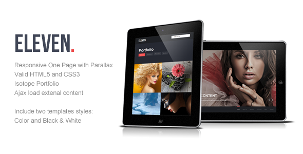 Eleven - Responsive One Page Parallax HTML Template listing image