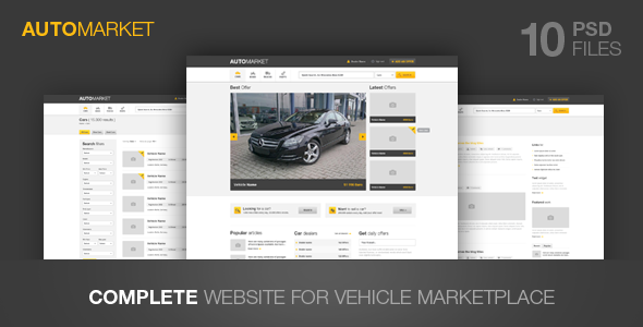 AutoMarket - Vehicle Marketplace PSD Template