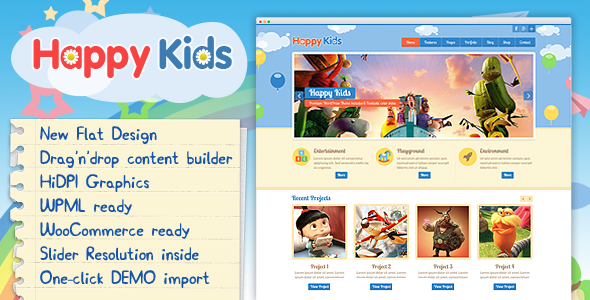 Preview image for Happy Kids - Children WordPress Theme