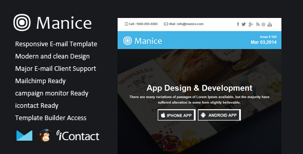 Preview image for Manice - Responsive Email + Themebuilder Access