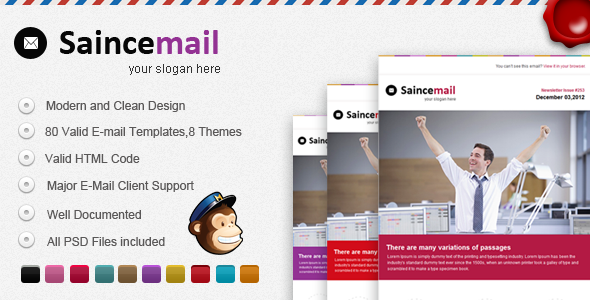 Product preview supplied for Saincemail E-mail Template
