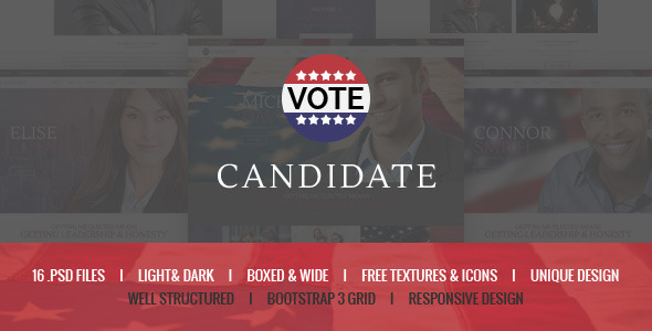 Candidate - Political PSD Template