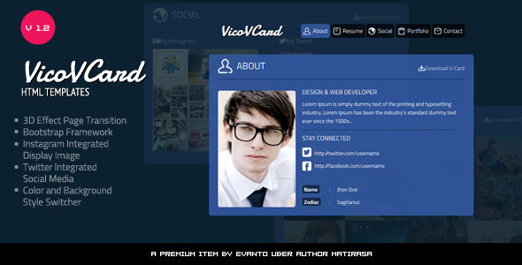 Vico V Card - Roundabout Resume Template