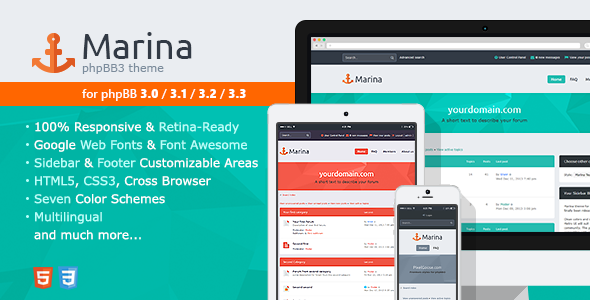 Marina — Responsive & Retina Ready phpBB3 Theme