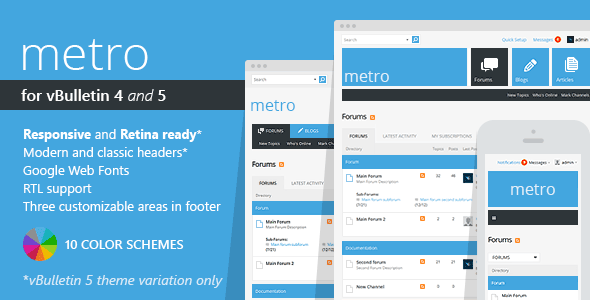 Preview image for Metro - A Theme for vBulletin 4 and 5