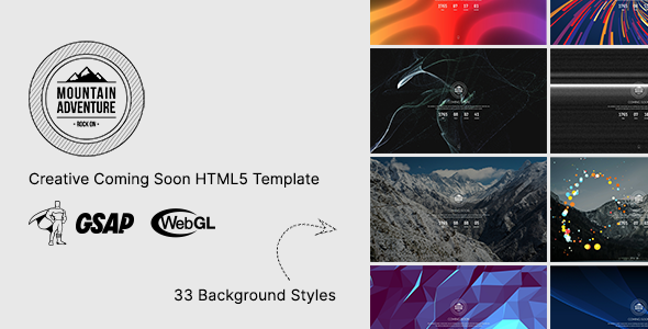 Product preview supplied for Mountain - Creative Coming Soon HTML5 Template