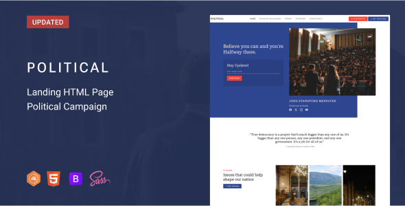 Political Candidate Html Landing Page listing image