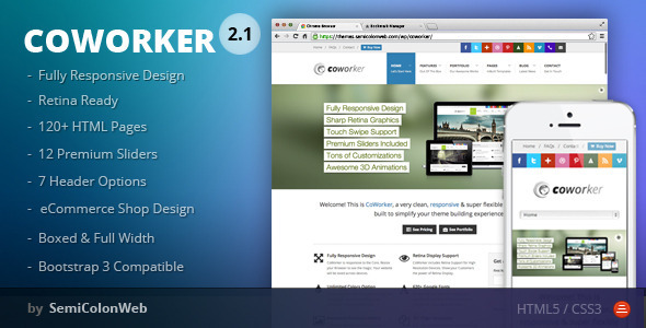 Preview image for CoWorker - Responsive Multipurpose Template