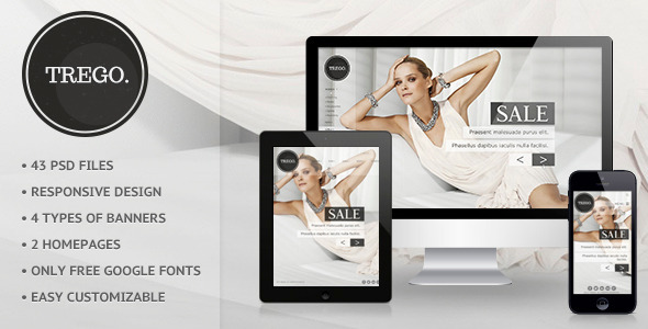 Product preview supplied for Trego - eCommerce PSD Template
