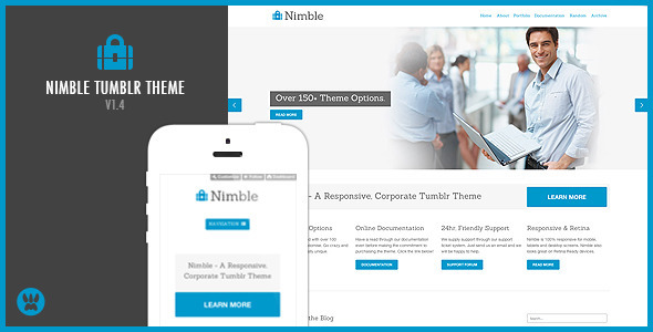 Nimble - A Responsive Business Tumblr Theme product preview