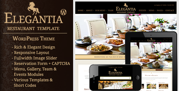 Elegantia - Restaurant and Cafe WordPress Theme product preview