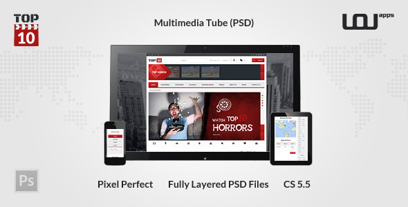 TOP 10 - Multimedia Tube PSD Template