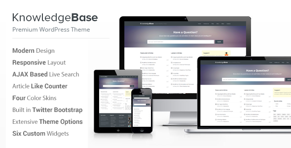 Product preview supplied for Knowledge Base - A WordPress Wiki Theme