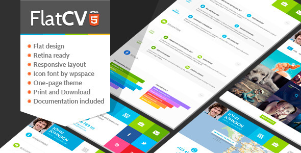 FlatCV - Resume  Portfolio  HTML5