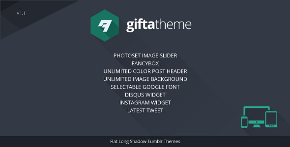 Gifta - Flat Long Shadow Tumblr Theme