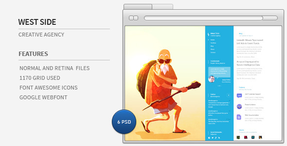 West Side, Creative Agency PSD Template