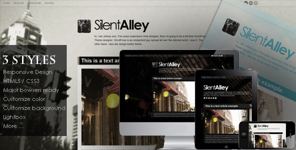 Silent Alley - Responsive Multi-Color Tumblr Theme
