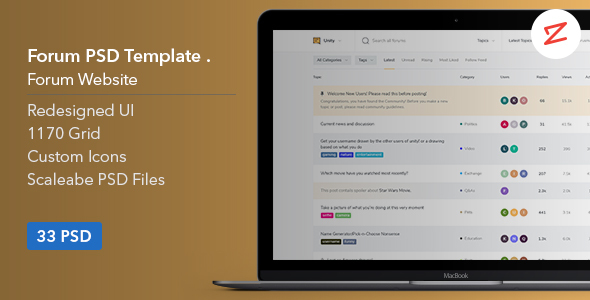 Forum Website PSD Template