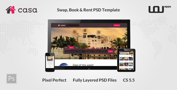 Casa - Swap, Book & Rent PSD Template