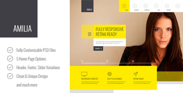 Amilia – Multipurpose PSD Template