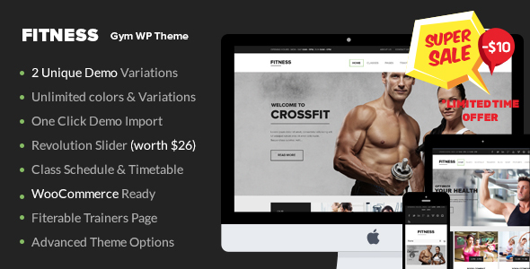 Gym WordPress Theme | Fitness product preview