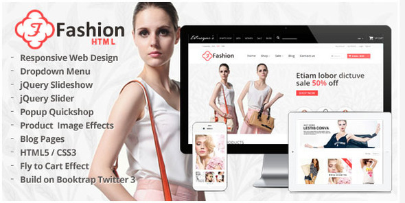 Responsive HTML Template - Fashion product preview