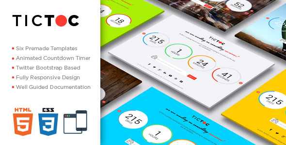 Product preview supplied for TICTOC - Coming Soon Countdown Template