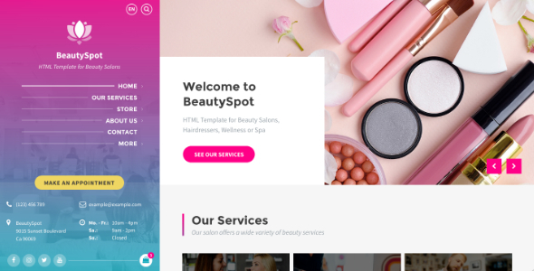 BeautySpot - Beauty Salon HTML Template product preview