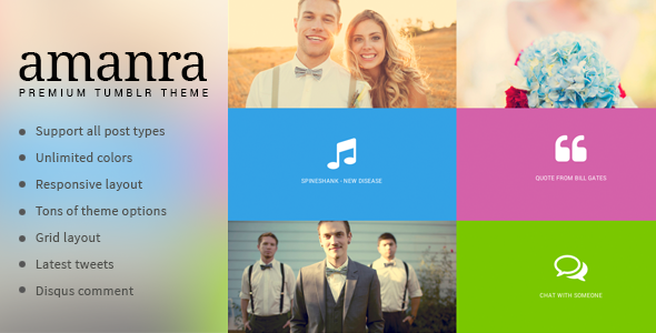 Amanra - Responsive Grid Photography Tumblr Theme